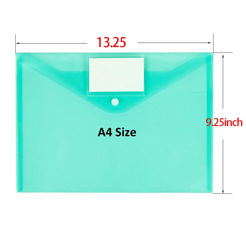 25 Pack Plastic Clear Document Folder with Label Pocket/Snap Button Closure, A4 Size, File Envelopes for School Home Work Office