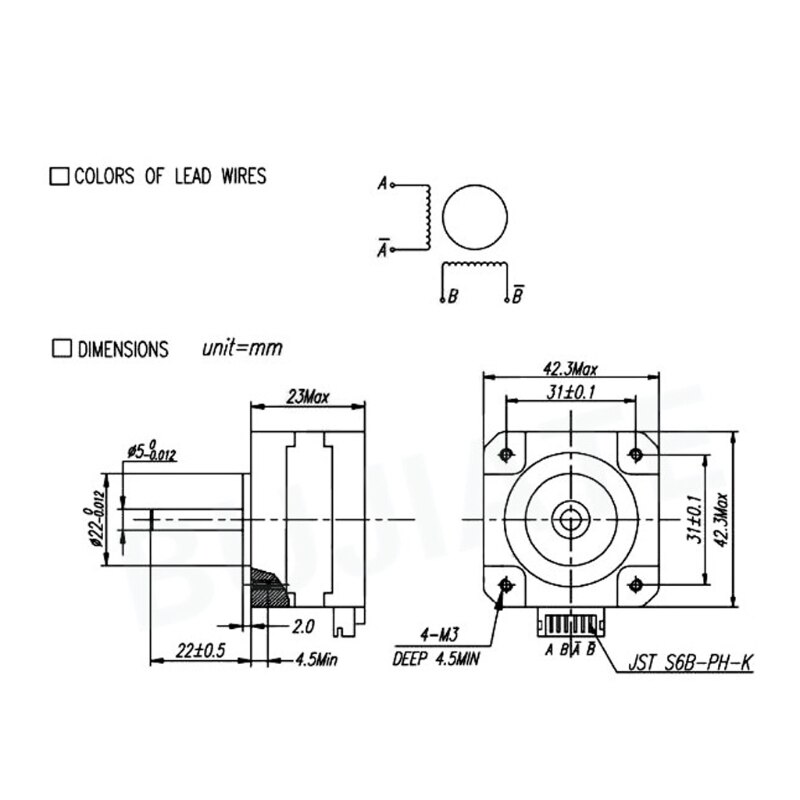 Titan-Motor paso a paso extrusor 4-lead Nema 17, 22mm, 42, para impresora 3D