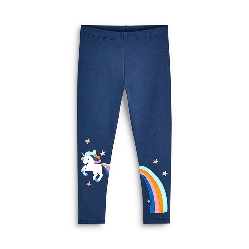 Mallas ajustadas con estampado de dibujos animados para niñas, pantalones, Leggings: Blue / 2T