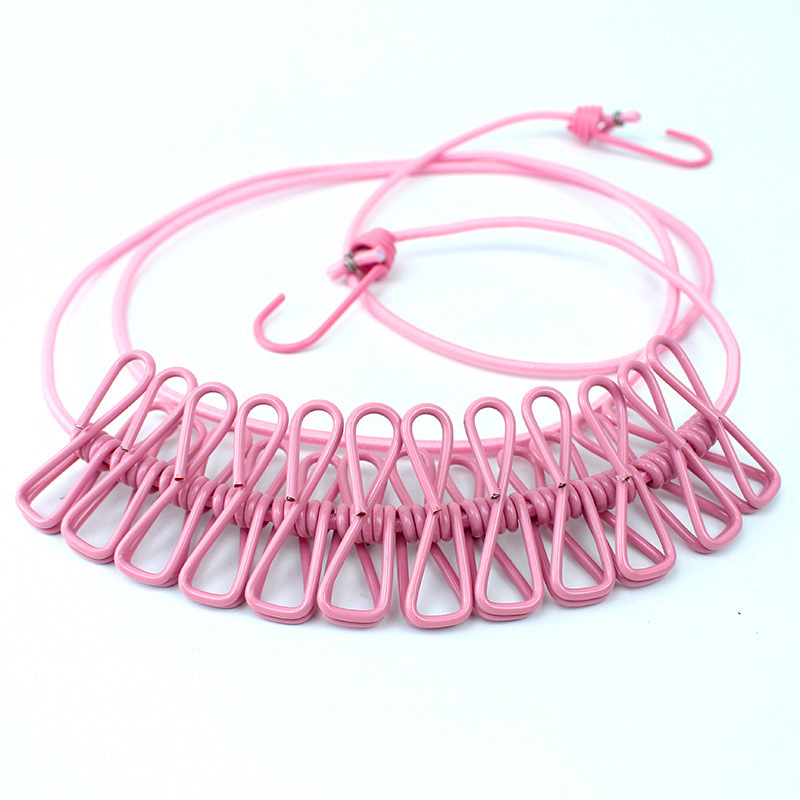 Portable Clothesline Windproof Clothes Rope Drying Rack Cloth Hanging Line Outdoor Camping Traveling Indoor Multifunction Tools
