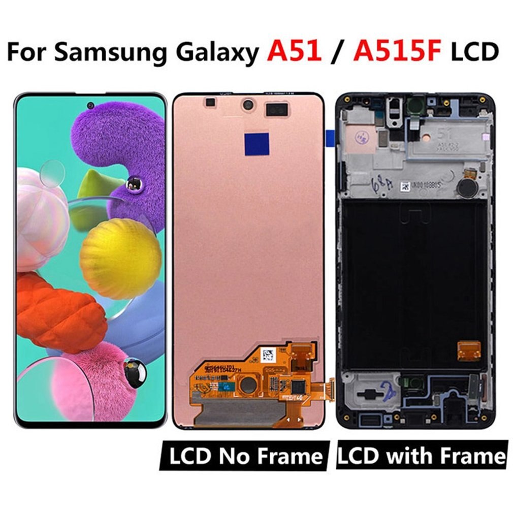 Lcd -skärm för samsung galaxy  a51 display pekskärm digitizer sensor montering för samsung  a51 lcd  a515 a515f display