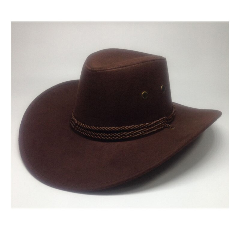 Cowgirl Sun Hat Faux Leather Cowboy Hat Men and Women Travel Caps Western Hats Chapeu Cowboy 9 colors YY0270: Brown cowboy hat