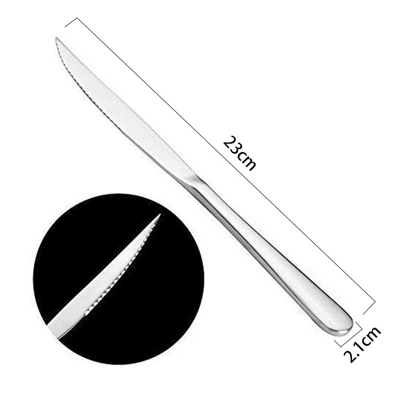 Chef with Heavy-Duty Stainless Steel Dinner-Tipped Steak Knife 8 Pieces Perfect for Commercial Kitchen-Grill Wedding - Dinner -