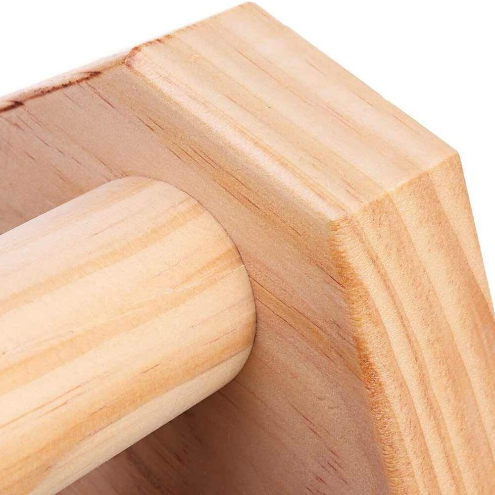 1 Pair Parallettes Gymnastics Calisthenics Handstand Bar Wooden Fitness Exercise Tools Training Gear Push-Ups Double Rod Stand