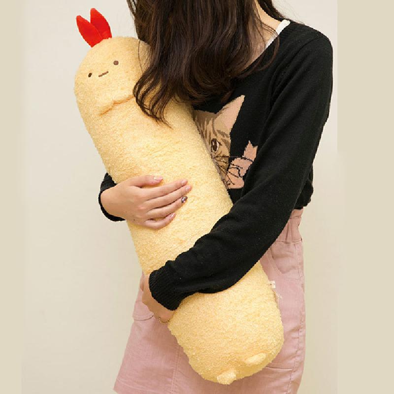Nouvelle poupée en peluche en peluche dessin animé mignon grande crevette frite longue corps poupée oreiller coussin jouet enfants de noël pour fille garçon