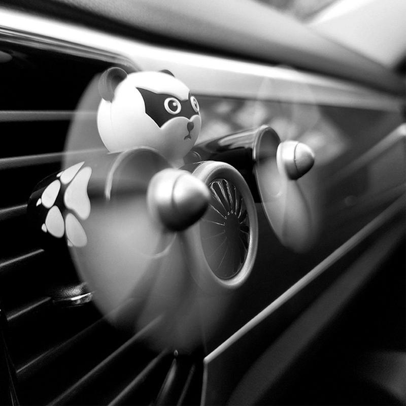 Ambientadores de aire para coche, Ventilación de salida de aire automática, adorno de aromaterapia, Animal lindo, piloto, difusor de coche, hélice giratoria, Interior automático
