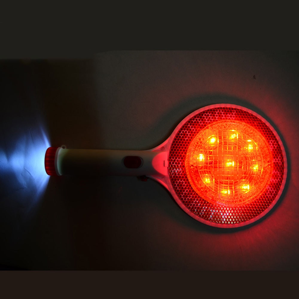 Twee-weg Oplaadbare Handheld LED Traffic Sign Stop Licht Lamp Auto Indicator Waarschuwing Baton Zaklamp