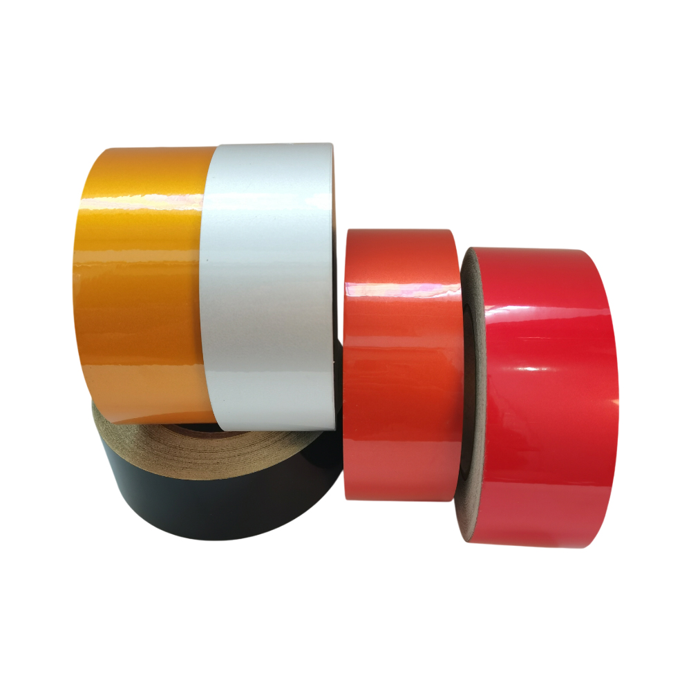 Autocollant Adhésif de Moulage de Publicitaire, Réflecteurs Imperméables pour le Marquage de Sécurité de la Voiture, Blanc Rouge Jaune Orange, 5cm x 5m