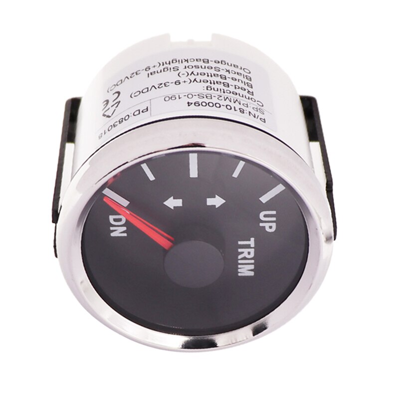 Auto Boot Trim Gauge UP-DN Für Inboard Außenbordmotor 0-190ohm 167-10ohm Mit Rot Hintergrundbeleuchtung 12V 24V