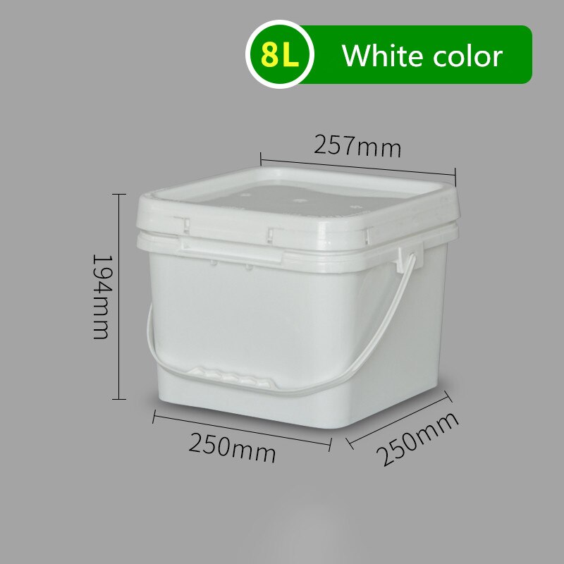 8L Vierkante Plastic Emmer Met Handvat En Deksel Multipurpose Storage Container Voor Yoghurt/Ijs/Granen/Voedsel 2 Stks/partij