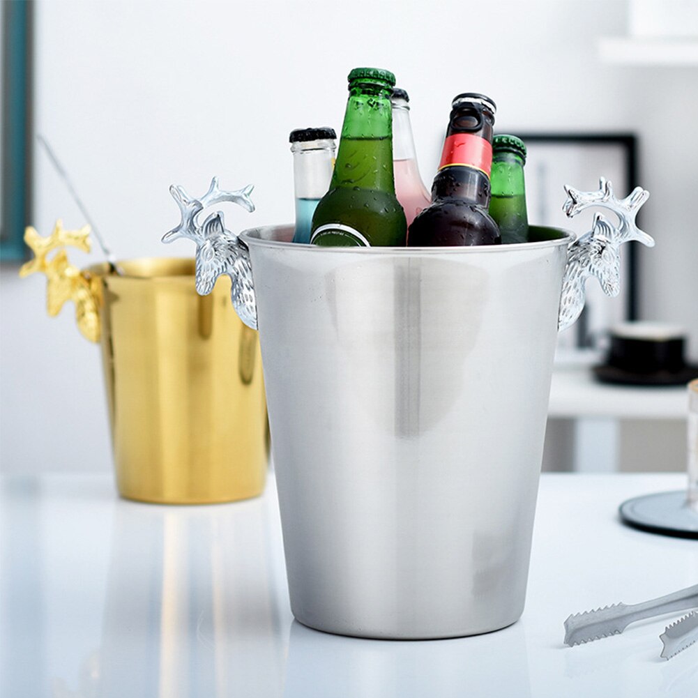 KTV-enfriador de botellas de vino, Enfriador de cerveza, barril de hielo de plata, oro, estilo europeo, barril de champán, cabezal de ciervo, cubo de hielo