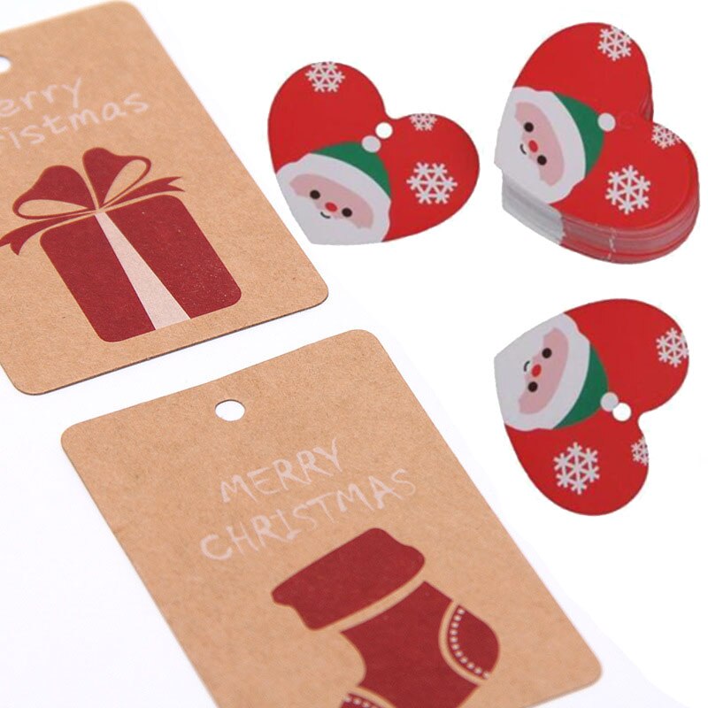 10pcs Kerstcadeau Tags Kraft Papier Tag Label Xmas Voor Party DIY Prijs Kledingstuk Label Box Opknoping tag