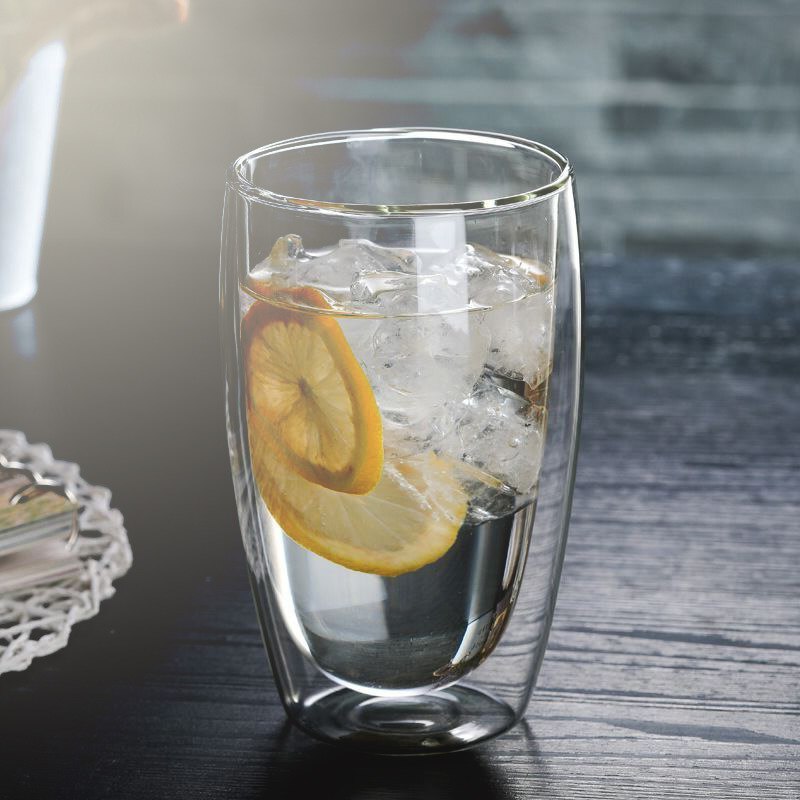 Double Transparent glass coffee cup milk whiskey tea beer double heat resistant cocktail Vodka wine mug Drinkware
