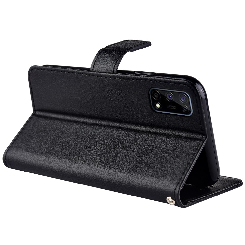 Flip Wallet Pu Leather Case Voor Realme 7 Pro RMX2170 Funda Stand Zakelijke Telefoon Holster Streep Bescherm Cover