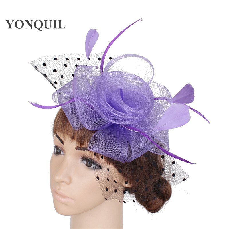Women Headpiece Multiple Color Crinoline Material Fascinator Headwear Colorful Mesh Show Headpiece Cocktail Hat MYQ039