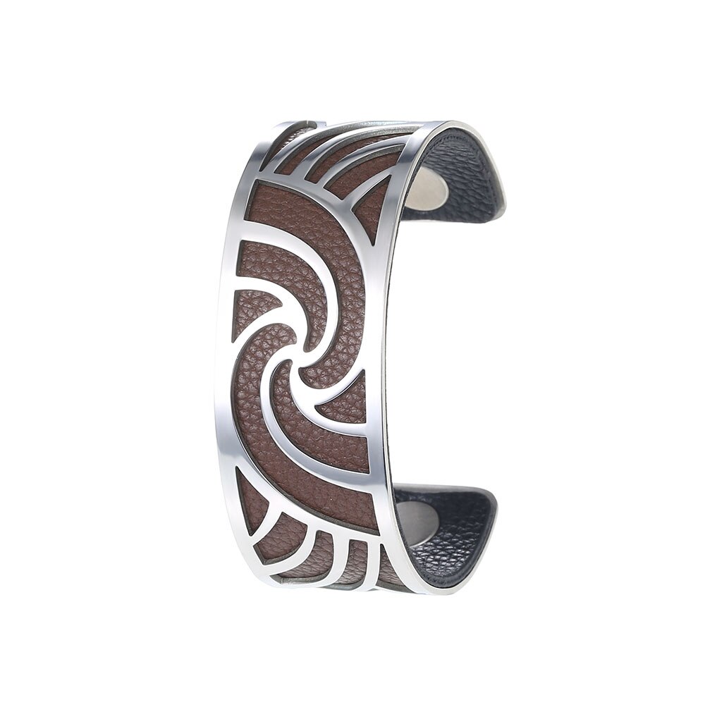 Bracelet manchette en cuir et argent cremo diy, 13 couleurs, george france, bijoux, bracelets d'amour pour femmes: 010