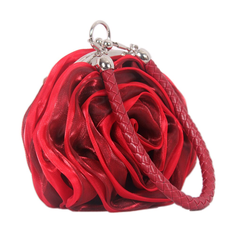 Purple Pink Red Ivory Gold Lovely Flower Rose Evening Bag Woman Clutch Coin Purse Bridal Wedding Bags Party Mini Bag: 12