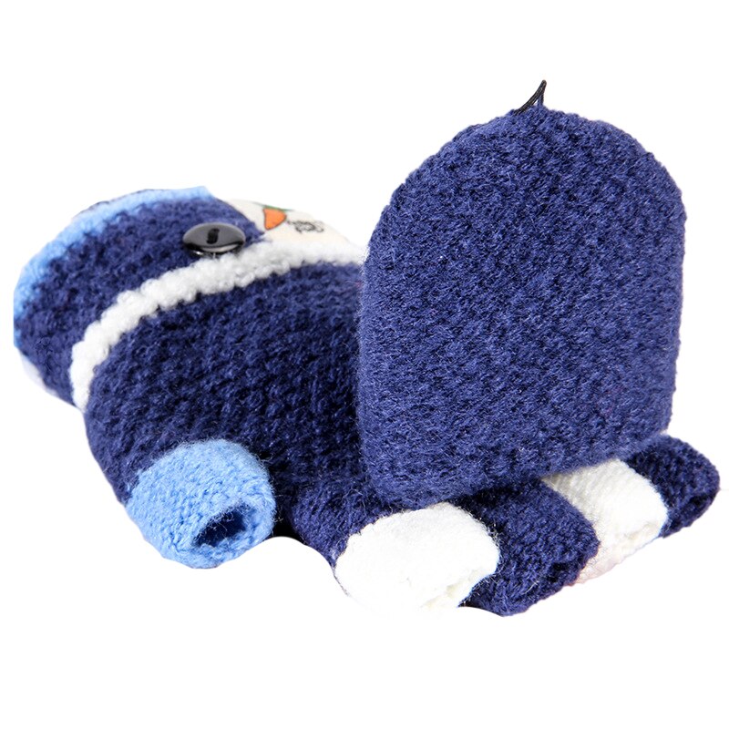 Capretti Dei Bambini Delle Ragazze Dei Ragazzi Carota Mezza Barretta di Vibrazione Copertura Guanti di Lavoro a Maglia di Inverno Guanti Caldi per 3-6Years