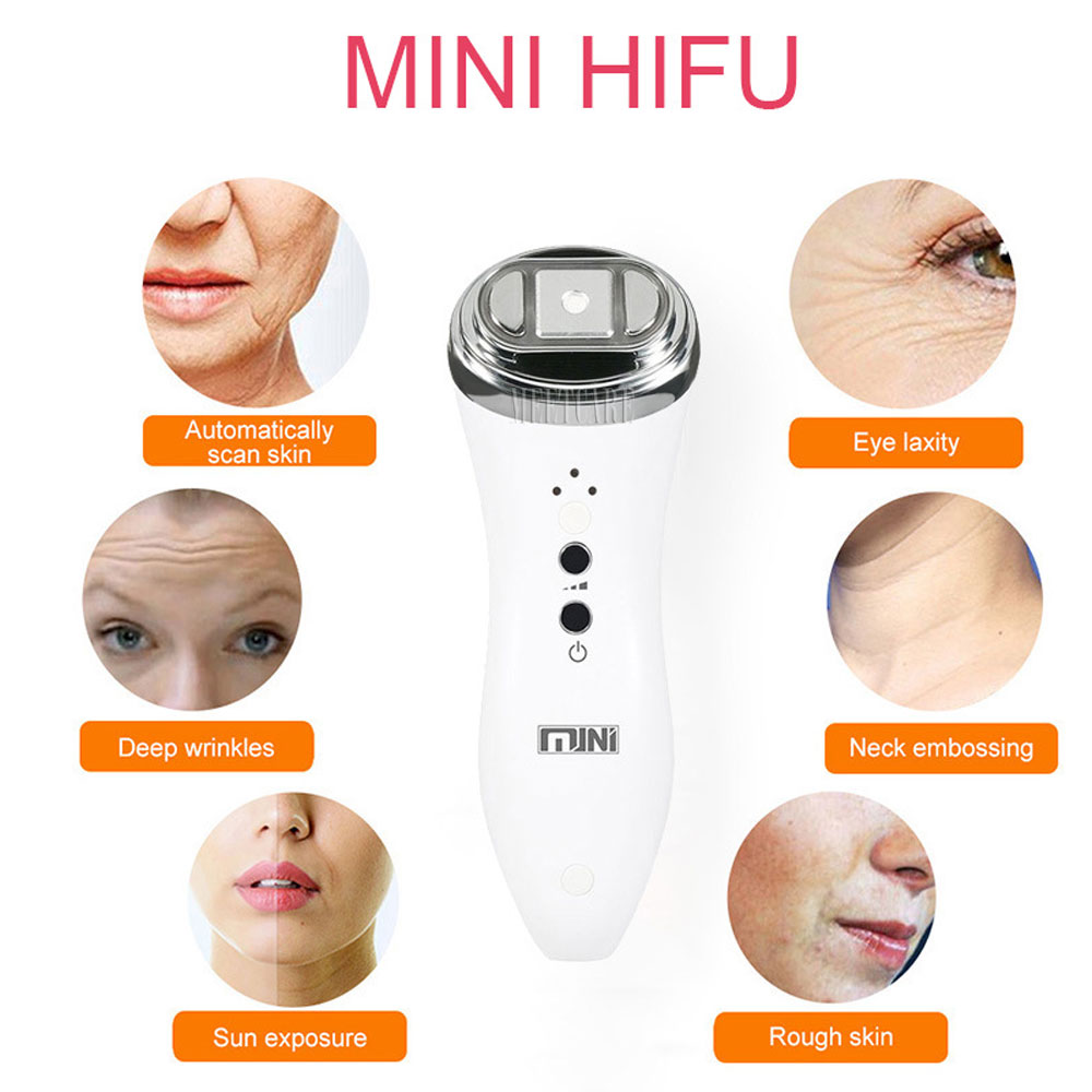 Ultrasonic Mini Hifu High Intensity Focused Ultrasound Facial Lifting Machine Face Lift RF LED Anti Wrinkle Skin Care Spa Beauty