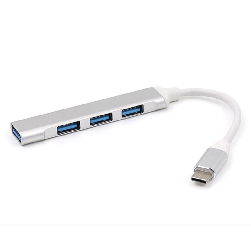 Type-C Hub USB-C Om 4-Poort USB3.0 High-Speed Splitter Otg Aluminium Docking Station