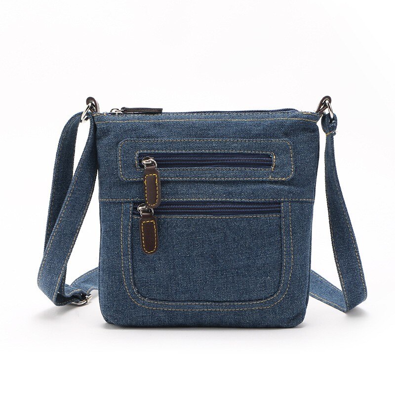 Yogodlns Mode Blauwe Denim Schoudertassen Vrouwen Handtas Klassieke Messenger Bag Boekentassen Dames Cross-Body Sling Bag: Default Title