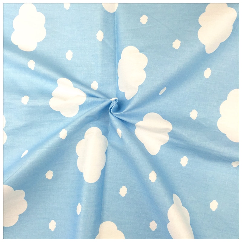 bleu nuage Twill 100% coton tissu bricolage couture bébé literie le tissu Textile à la maison matériel Telas Tissus à Patchwork
