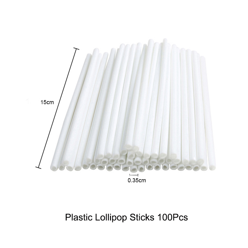 100pcs 15cm*0.35cm Longer Plastic Lollipop Sticks DIY Pop Sticks Safe Candy Chocolate Lollypop Sugar Tool