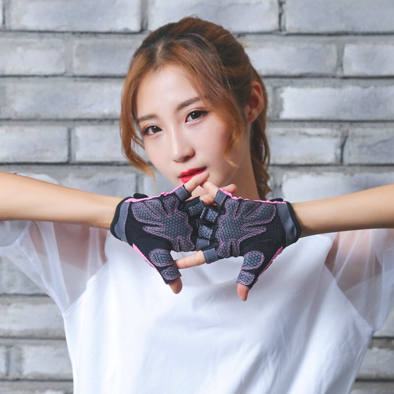 Guantes deportivos de medio dedo para hombre y mujer, manoplas de muñeca para entrenamiento, resistencia antideslizante, levantamiento de pesas, 1 par