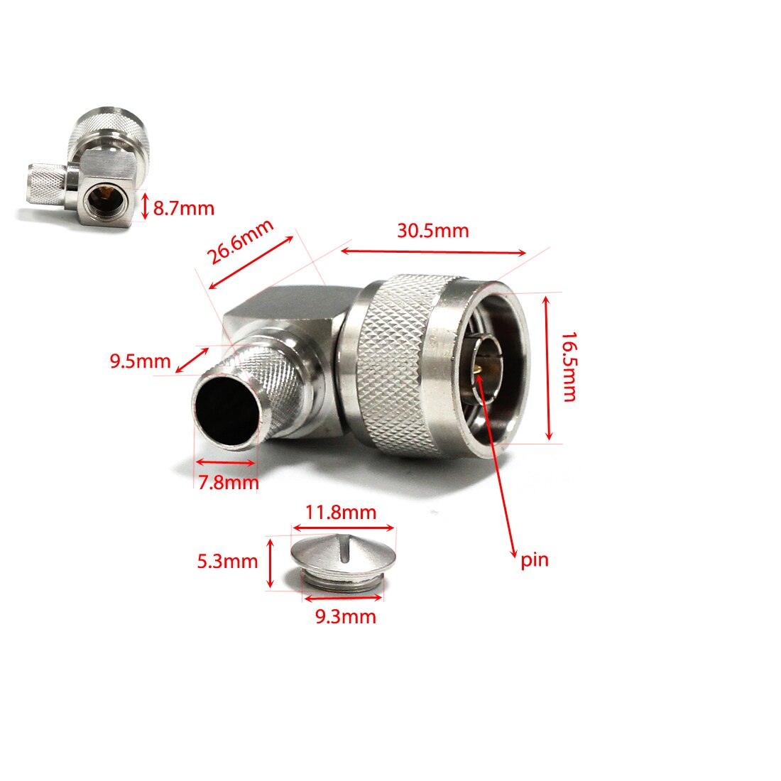 1Pc N Male Plug Rf Coax Convertot Connector Crimp Voor RG8 RG213 LMR400 Kabel Haakse Vernikkeld