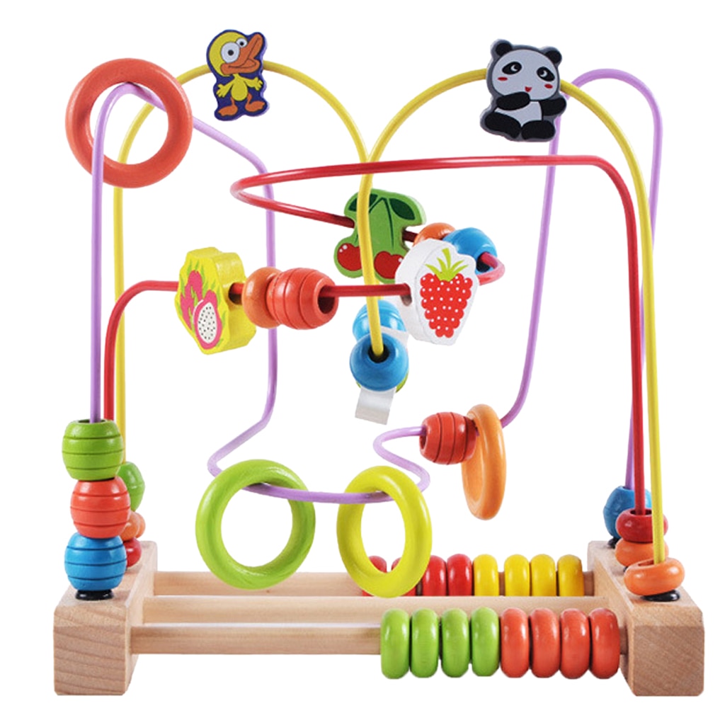 Wooden Educational Toy for Kids Toddler - Bead Maze Game Activity Center Fun