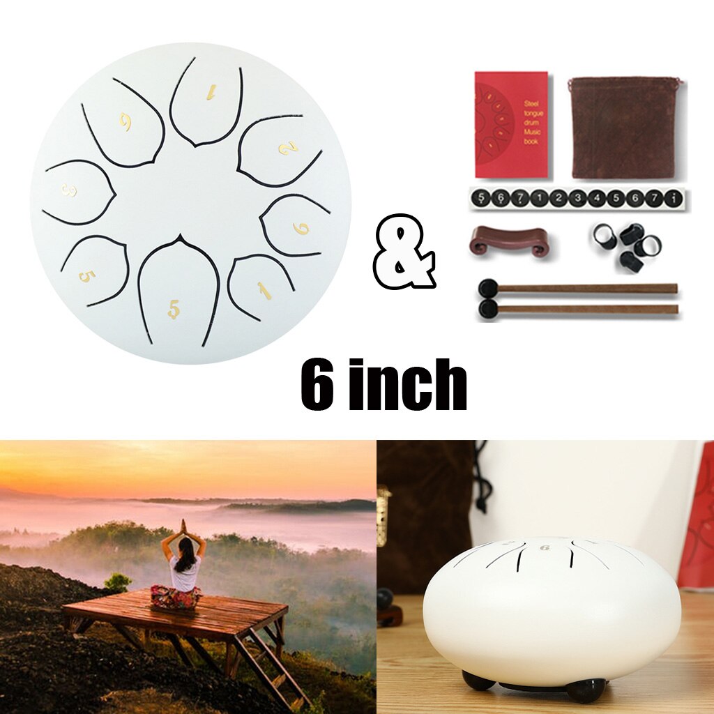 6 inches Steel Tongue Drum C-Key Handpan Drum Yoga Meditation Great