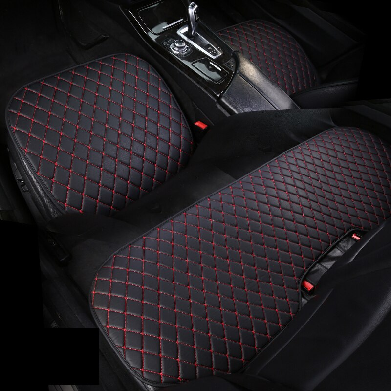 Pu Lederen Auto Stoelhoezen Interieur Onderdelen Auto Producten Universele Kussen Pads Voor Volvo S60 V40 V60 V90 XC40 XC60 XC90: Black Red (3PCS)