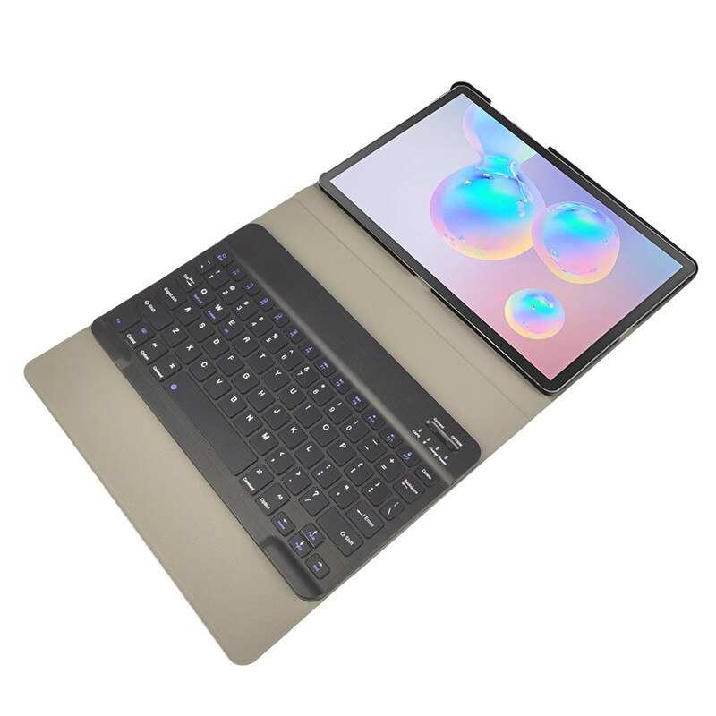 Bluetooth tastatur til samsung galaxy tab  s6 10.5 sm-t860/t865 tablet cover magnetisk aftageligt tastatur læder etui  #2
