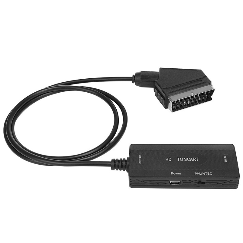 With HDMI to Scart HD Video Converter Cable HDMI-Compatible Input Scart Output 1080P Display Extend Adapter with PAL NTSC Switch