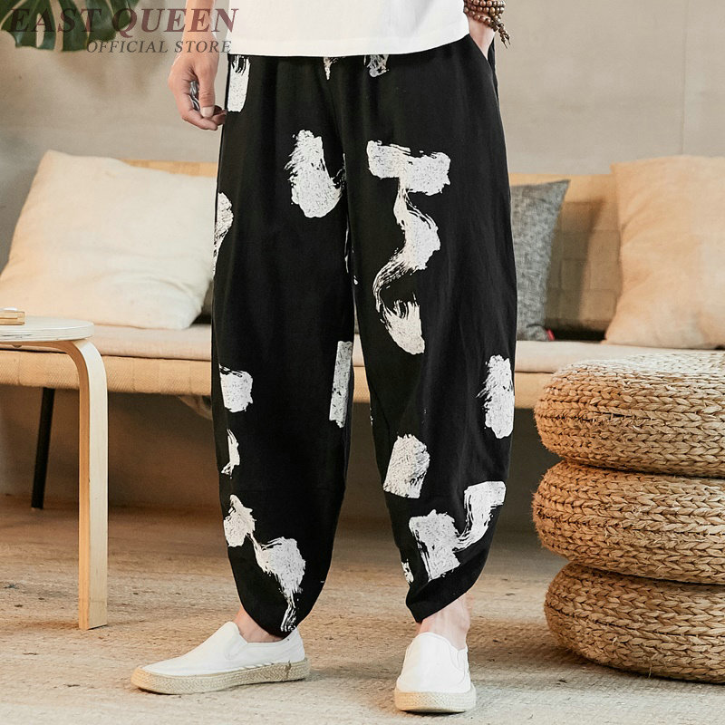 Pantalones chinos Hippie para hombre, pantalón de chándal con estampado de cintura elástica, estilo Harajuku japonés, informales, K2923
