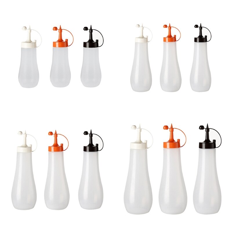 250/360/480/720ml Condiment Squeeze Bottle Creamy Salad Dressing Vinegar Oil Ketchup Condiment Dispenser Kitchen Gadget