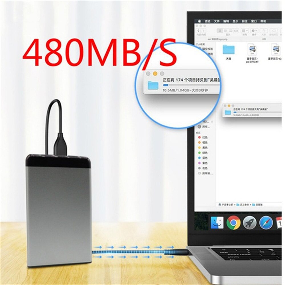 High Speed HDD 2.5" External Hard Drive 1TB 2TB Storage Hard Drive USB3.0 Hard Disk Portable Hard Disk for PC, Mac, Desktop, Lap