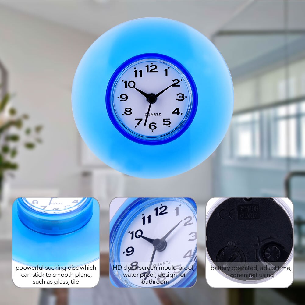 Mini schattige badkamer keuken zuignap wandklok douche waterdichte timer muur raam spiegel douche klok decoratie