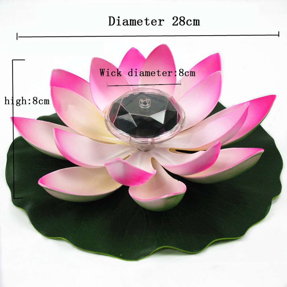 Solar LED Flower Light, 1pcs Artificial Lotus Shape Solar Pool Lights Floating Fountain Pond Garden Pool Lamps LED Night Light