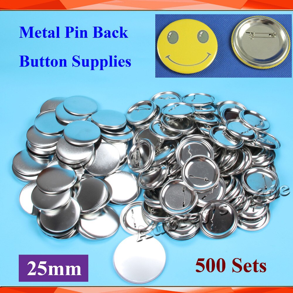 1 &quot;25mm 500 Sets Professionele Alle Stalen Badge Button Maker Pin Back Metal Button Supply Materialen