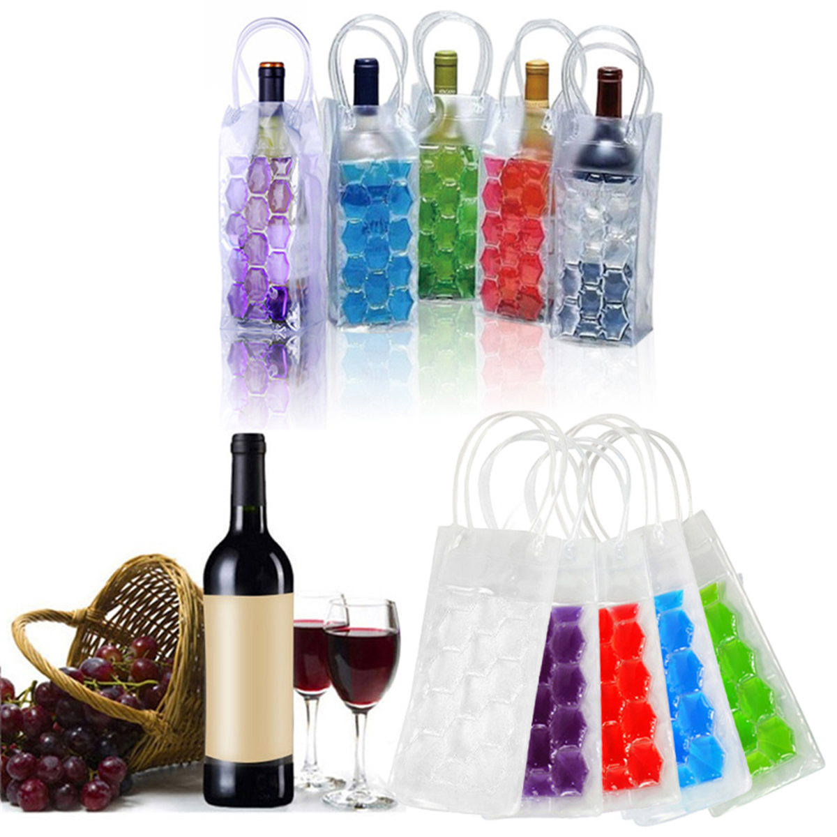 750Ml Fles Wijn Vriezer Tas Chilling Koeler Ijs Zak Bier Cooling Holder Carrier Portable Liquor Ijskoude Gereedschap