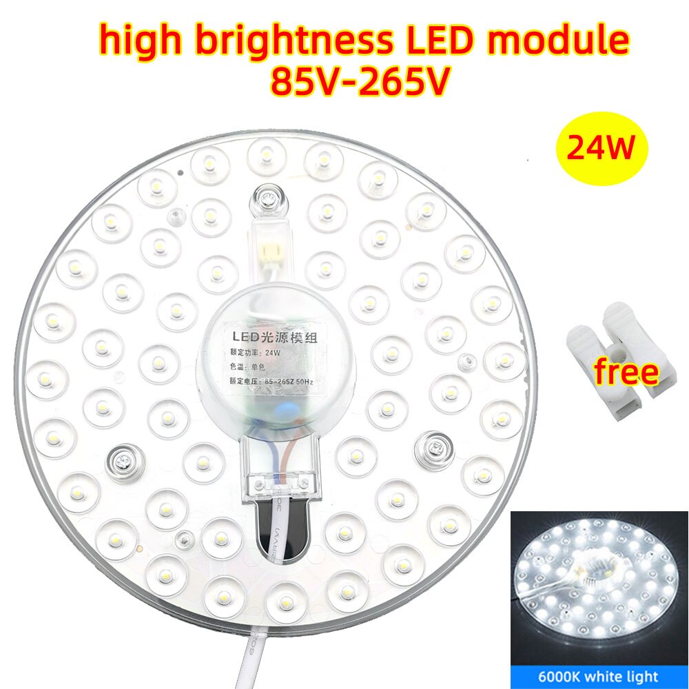 Ceiling Lamps LED Module 85-265V AC220V 110V 36W/18W/24W LED Light Replace Ceiling Lamp Lighting Source Convenient Installation: 24W white 2PCS