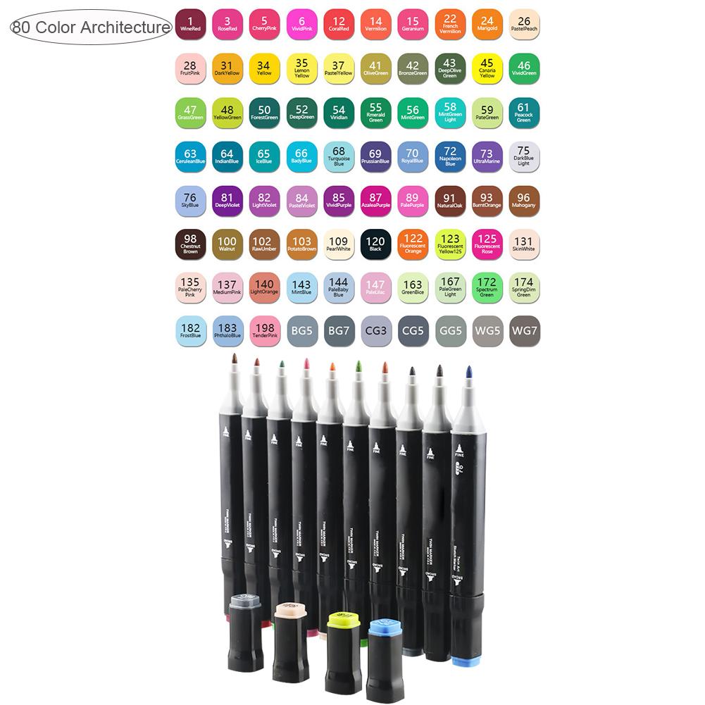 Single Art Markers Brush Pen Sketch Alcohol Based Markers Dual Head Manga Drawing Pens Art Supplies Marker Pen: 8