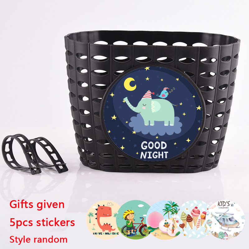 Sacs de guidon avant de vélo pour enfants, sacoches de vélo en plastique imperméables pour garçon et fille, ensemble de paniers de vélo génériques avec autocollants