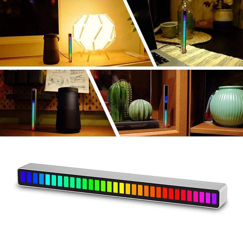 5v rgb-farblichter, 32 leds, sprachgesteuerte ambiente-lichtleiste für pickups, auto-lichtleiste, pickup-tischdekoration, party-dekoration