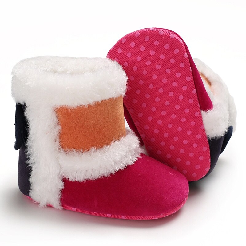 PatPat Neue Winter Baby/Kleinkind Flusen Colorblock Prewalker Schuhe für Baby unisex Schnee Stiefel