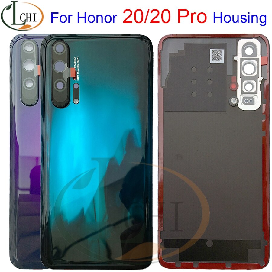 Original Für Huawei Honor 20 Profi Batterie Abdeckung Tür Zurück Gehäbenutzen Hinten fallen Für Honor 20 Batterie Abdeckung Tür Mit objektiv Ersatz