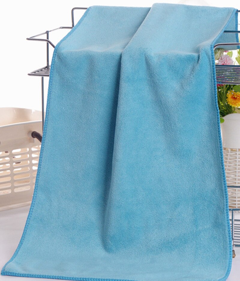 Toalla de baño de secado rápido para salón de belleza, toalla grande y gruesa de microfibra, absorbente, suave y humeante, para masaje, 200x100: 180x80 / Lake blue
