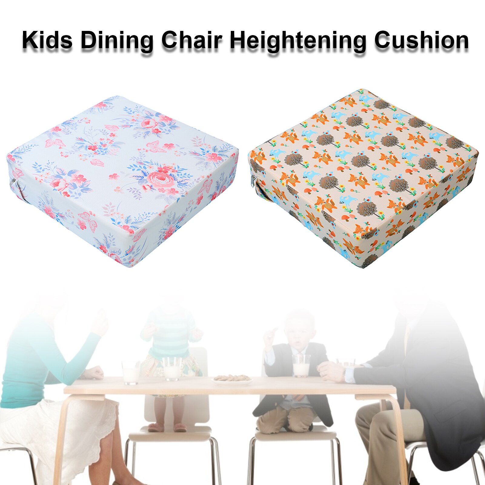 Dining Chair Heightening Cushion Baby Learning Mat FoldableWashable Chair Booster Seat Pads Adjustable Student Seat Cushion