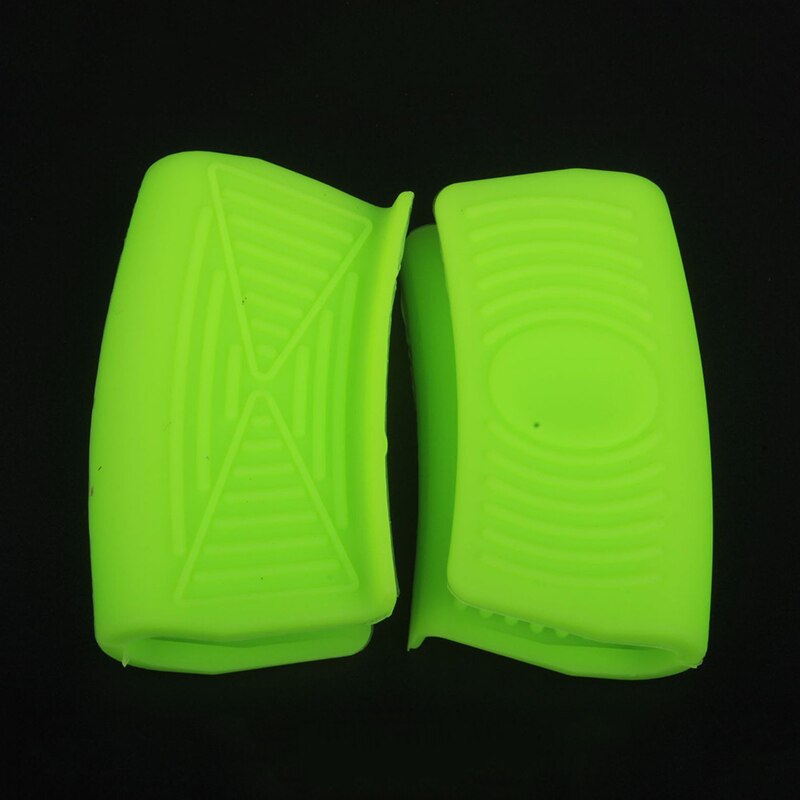 Siliconen pannenlappen 2 stuks praktische hittebestendige handschoenen oven mini handschoenen hittebestendige anti-verbrandingshandschoenen houders hittebestendige handschoenen: Groente